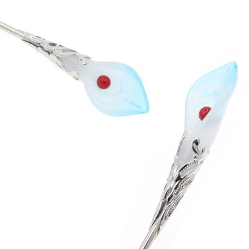 White Glass Lampwork Beads Calla Lily Hair Stick
